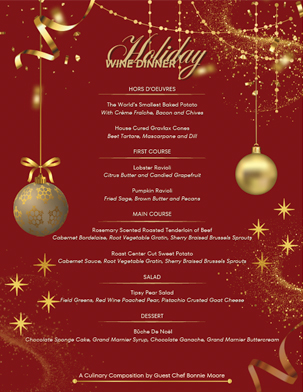 Holiday Wine Dinner Menu